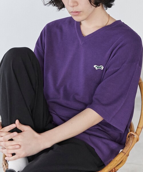 PENNEYS（ぺニーズ）の「PENNEYS（ぺニーズ）別注　The　FOX　ニットTシャツ（WEB限定カラー）（Tシャツ/カットソー・メンズ・パープル/オフホワイト/ブラック/ダークグリーン/ダークブラウン・L/S/M/XL）」の16枚目の写真