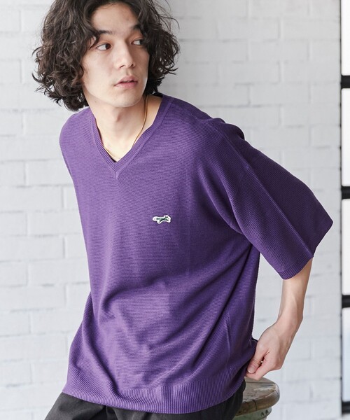 PENNEYS（ぺニーズ）の「PENNEYS（ぺニーズ）別注　The　FOX　ニットTシャツ（WEB限定カラー）（Tシャツ/カットソー・メンズ・パープル/オフホワイト/ブラック/ダークグリーン/ダークブラウン・L/S/M/XL）」の18枚目の写真