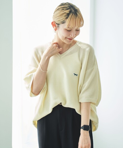 PENNEYS（ぺニーズ）の「PENNEYS（ぺニーズ）別注　The　FOX　ニットTシャツ（WEB限定カラー）（Tシャツ/カットソー・メンズ・パープル/オフホワイト/ブラック/ダークグリーン/ダークブラウン・L/S/M/XL）」の19枚目の写真