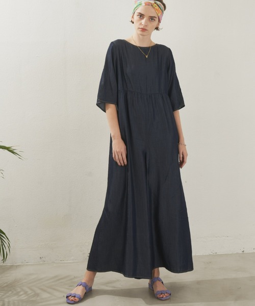 Unitage(ユニテージ)の「ワイドシルエットオールインワン(サロペット/オーバーオール・レディース・ネイビー/ブラック・FREE)」の17枚目の写真