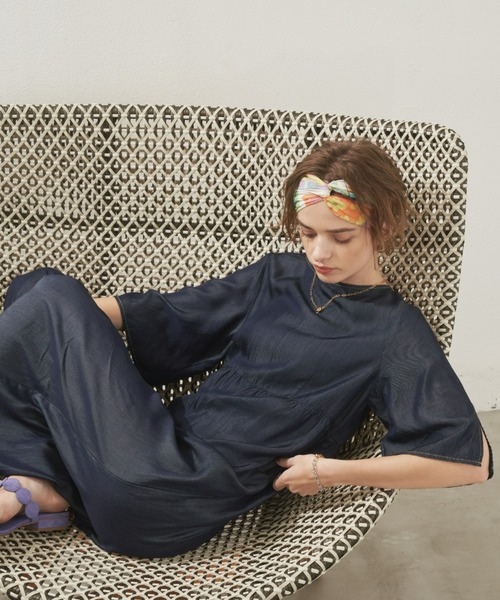 Unitage(ユニテージ)の「ワイドシルエットオールインワン(サロペット/オーバーオール・レディース・ネイビー/ブラック・FREE)」の20枚目の写真