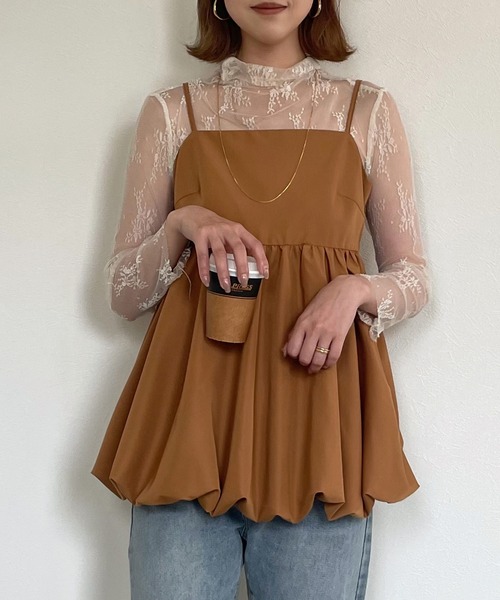 JUNOAH（ジュノア）の「バックオープンバルーンキャミソール