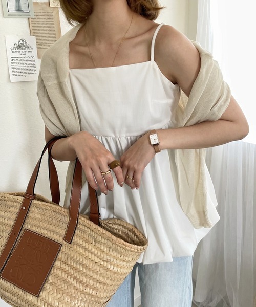 JUNOAH（ジュノア）の「バックオープンバルーンキャミソール（キャミソール・レディース・キャメル/ホワイト/ブラック・MEDIUM/LARGE/X-LARGE）」の10枚目の写真