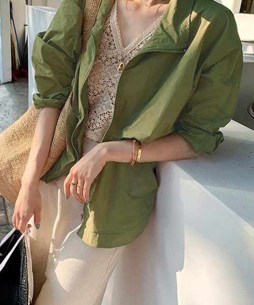 DAY CLOSET(デイ クローゼット)の「レディース 2WAYライトアウター(マウンテンパーカー・レディース・ホワイト/ブラック/ネイビー/ベージュ/カーキ・ONE SIZE)」の10枚目の写真