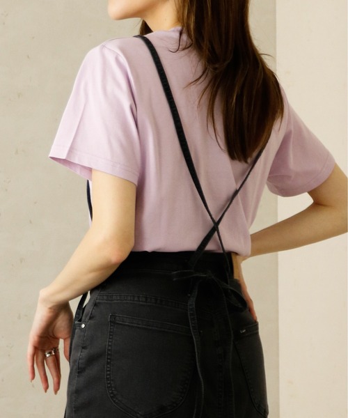 Per sist ence(パーシエンス)の「Per sist ence/パーシエンス デザインロゴ刺繍Tシャツ(Tシャツ/カットソー・レディース・オフホワイト/パープル/チャコールグレー・FREE)」の9枚目の写真