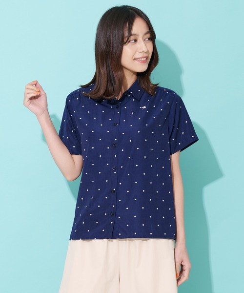 Arnold Palmer(アーノルドパーマー)の「コンパクト ドット シャツ(シャツ/ブラウス・レディース・ホワイト系その他/ネイビー系・S/L/M)」の13枚目の写真