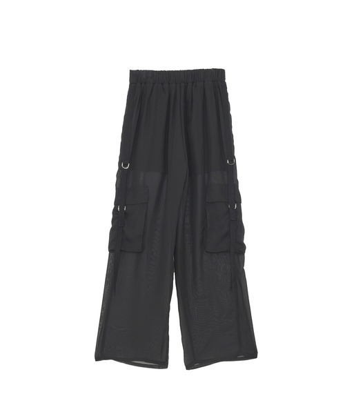 ANDGEEBEE（アンジービー）の「シアーカーゴパンツ（カーゴパンツ・レディース・ブラック/カーキ・SMALL/MEDIUM）」の6枚目の写真