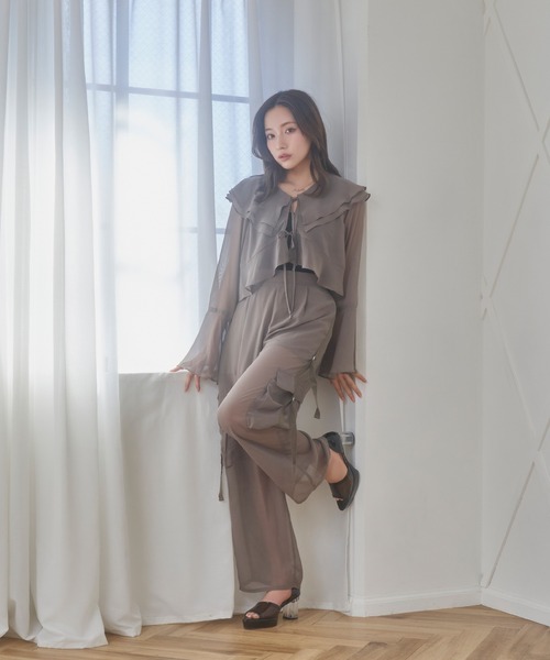 ANDGEEBEE（アンジービー）の「シアーカーゴパンツ（カーゴパンツ・レディース・ブラック/カーキ・SMALL/MEDIUM）」の8枚目の写真