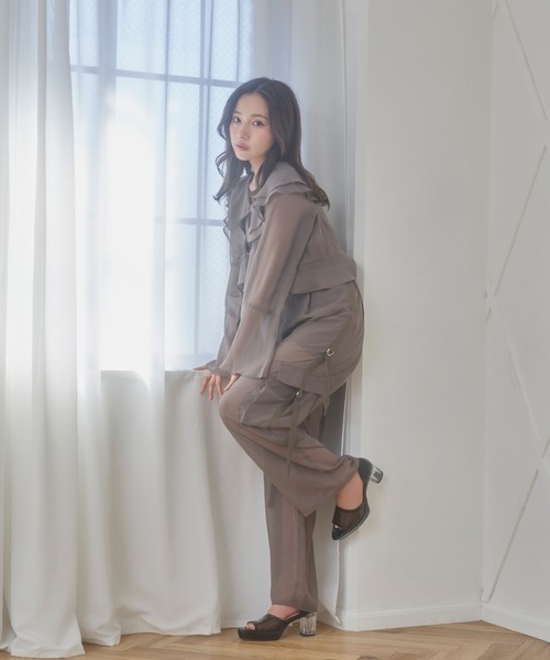 ANDGEEBEE（アンジービー）の「シアーカーゴパンツ（カーゴパンツ・レディース・ブラック/カーキ・SMALL/MEDIUM）」の9枚目の写真