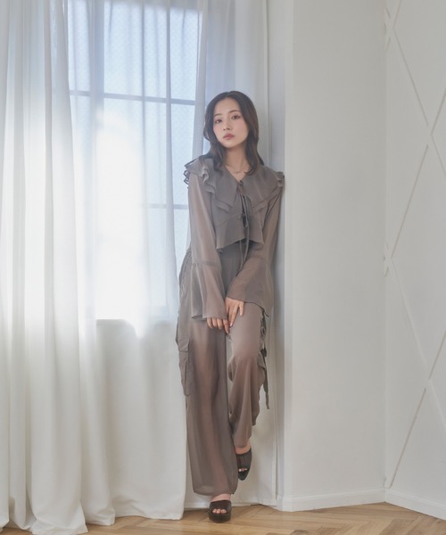 ANDGEEBEE（アンジービー）の「シアーカーゴパンツ（カーゴパンツ・レディース・ブラック/カーキ・SMALL/MEDIUM）」の10枚目の写真