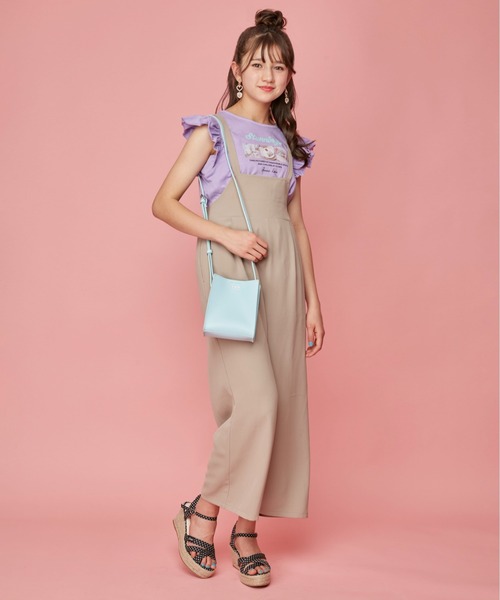JENNI love(ジェニィラブ)の「バックレースアップサロペ(サロペット/オーバーオール・キッズ・ベージュ/ミント/ブラック・130cm/140cm/150cm/160cm)」の2枚目の写真