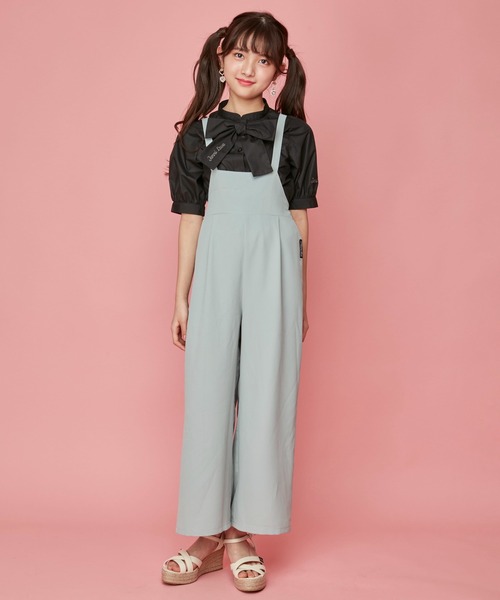 JENNI love(ジェニィラブ)の「バックレースアップサロペ(サロペット/オーバーオール・キッズ・ベージュ/ミント/ブラック・130cm/140cm/150cm/160cm)」の6枚目の写真