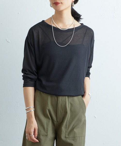 SHENERY(シーナリー)の「シアールーズロンTee(Tシャツ/カットソー・レディース・オフホワイト/ブラック/レモンイエロー・FREE)」の19枚目の写真