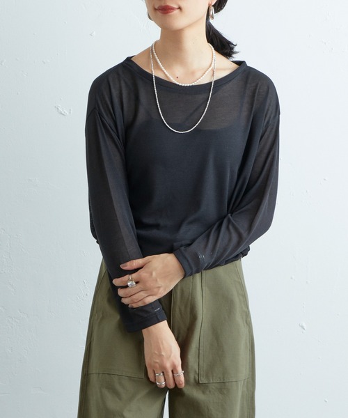 SHENERY(シーナリー)の「シアールーズロンTee(Tシャツ/カットソー・レディース・オフホワイト/ブラック/レモンイエロー・FREE)」の21枚目の写真