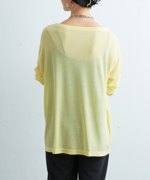 SHENERY(シーナリー)の「シアールーズロンTee(Tシャツ/カットソー・レディース・オフホワイト/ブラック/レモンイエロー・FREE)」の6枚目の写真