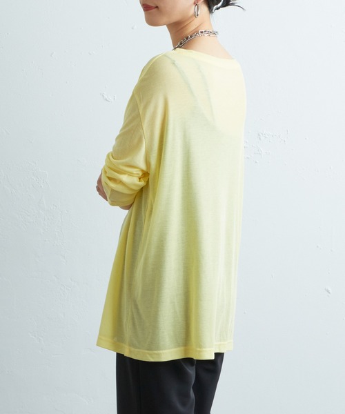 SHENERY(シーナリー)の「シアールーズロンTee(Tシャツ/カットソー・レディース・オフホワイト/ブラック/レモンイエロー・FREE)」の7枚目の写真