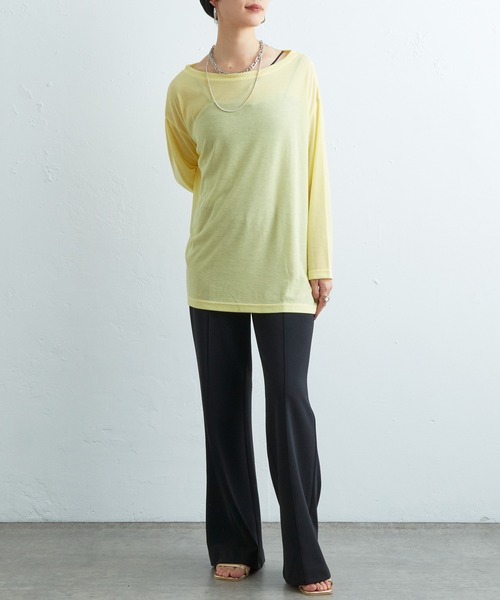 SHENERY(シーナリー)の「シアールーズロンTee(Tシャツ/カットソー・レディース・オフホワイト/ブラック/レモンイエロー・FREE)」の9枚目の写真