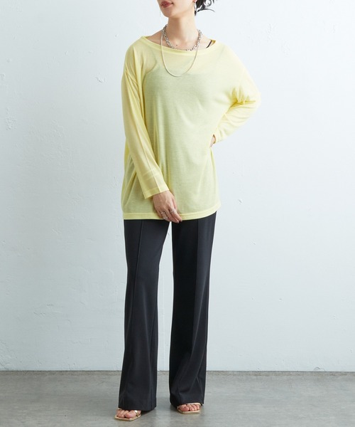 SHENERY(シーナリー)の「シアールーズロンTee(Tシャツ/カットソー・レディース・オフホワイト/ブラック/レモンイエロー・FREE)」の10枚目の写真