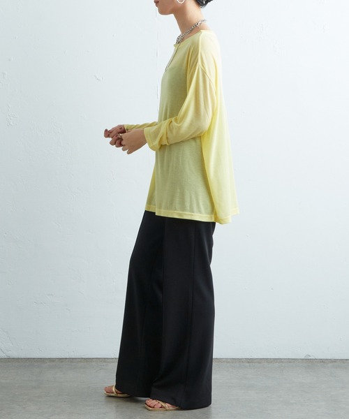 SHENERY(シーナリー)の「シアールーズロンTee(Tシャツ/カットソー・レディース・オフホワイト/ブラック/レモンイエロー・FREE)」の14枚目の写真