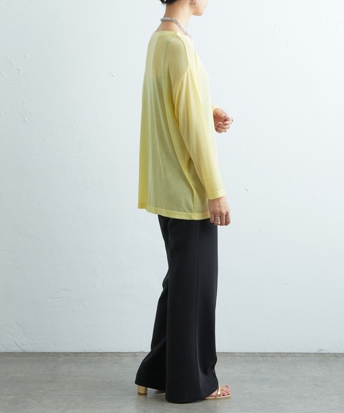 SHENERY(シーナリー)の「シアールーズロンTee(Tシャツ/カットソー・レディース・オフホワイト/ブラック/レモンイエロー・FREE)」の18枚目の写真