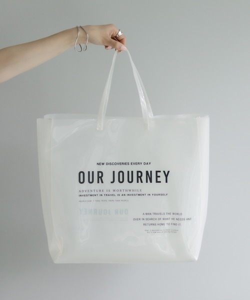 PUAL CE CIN（ピュアルセシン）の「ロゴプリントクリアバッグ（トートバッグ・レディース・ホワイト系/ブラウン系・FREE）」の8枚目の写真