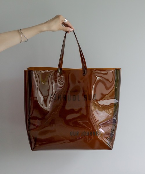 PUAL CE CIN（ピュアルセシン）の「ロゴプリントクリアバッグ（トートバッグ・レディース・ホワイト系/ブラウン系・FREE）」の11枚目の写真