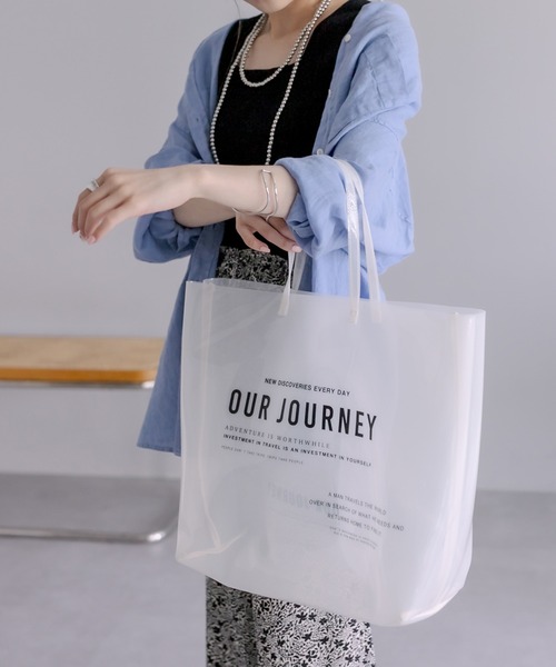 PUAL CE CIN（ピュアルセシン）の「ロゴプリントクリアバッグ（トートバッグ・レディース・ホワイト系/ブラウン系・FREE）」の22枚目の写真