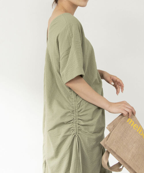 ノーリーズ ドロストギャザーワンピース ロング丈 ブラック 23SS NOLLEY'S（ノーリーズ）の「◇【WEB限定】ドロストギャザー