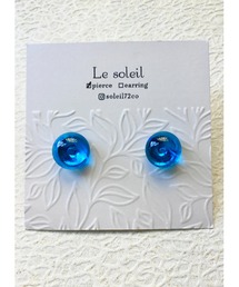 【Le soleil】鮮やか 琉球ガラスピアス(MA)