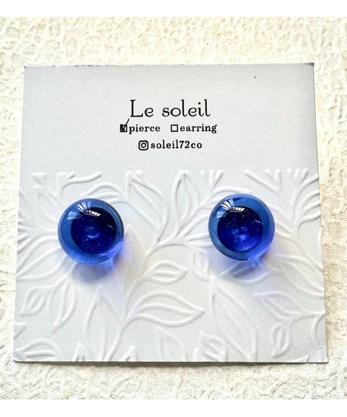 Le soleil】鮮やか 琉球ガラスピアス(MA)（ピアス（両耳用））｜tone
