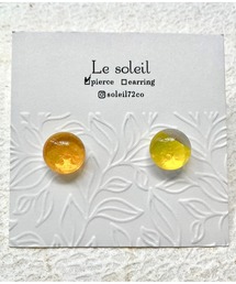 【Le soleil】鮮やか 琉球ガラスピアス(MA)