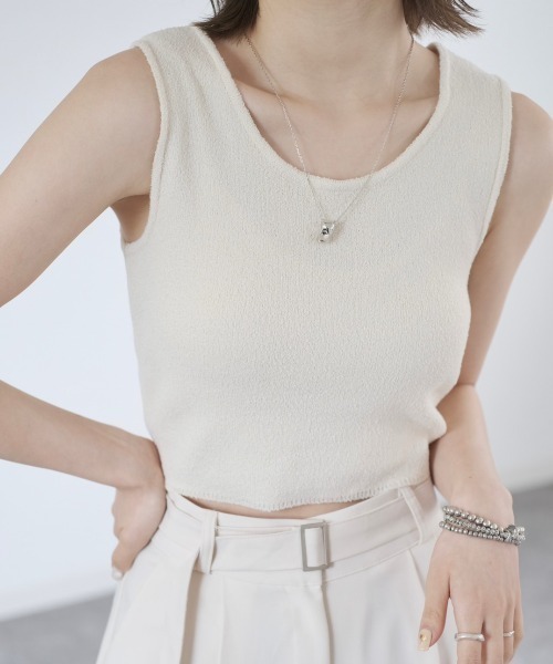 Reurie'(レウリィ)の「パイルタンクトップ/pile tank top(タンクトップ・レディース・アイボリー/ブラック・FREE)」の17枚目の写真