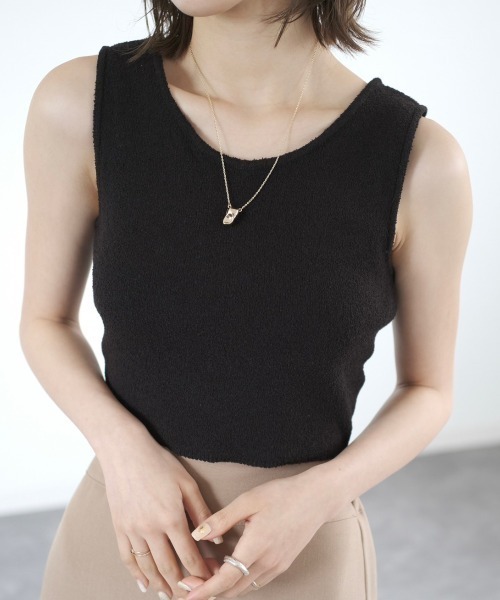 Reurie'(レウリィ)の「パイルタンクトップ/pile tank top(タンクトップ・レディース・アイボリー/ブラック・FREE)」の22枚目の写真