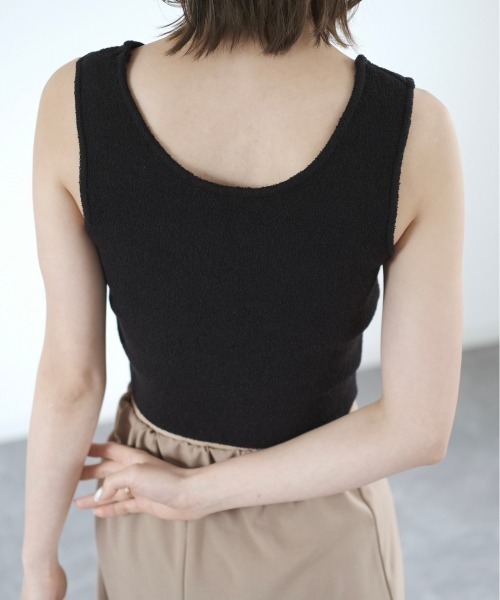Reurie'(レウリィ)の「パイルタンクトップ/pile tank top(タンクトップ・レディース・アイボリー/ブラック・FREE)」の4枚目の写真