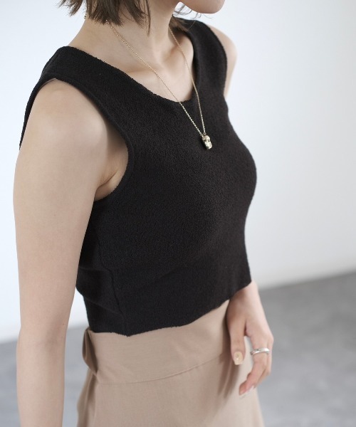 Reurie'(レウリィ)の「パイルタンクトップ/pile tank top(タンクトップ・レディース・アイボリー/ブラック・FREE)」の18枚目の写真