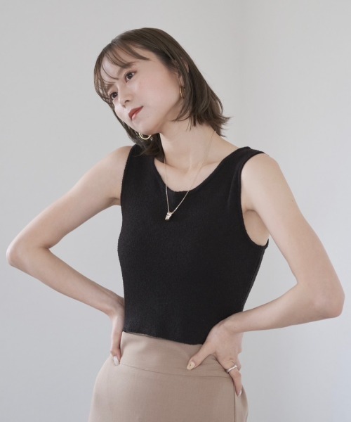 Reurie'(レウリィ)の「パイルタンクトップ/pile tank top(タンクトップ・レディース・アイボリー/ブラック・FREE)」の11枚目の写真