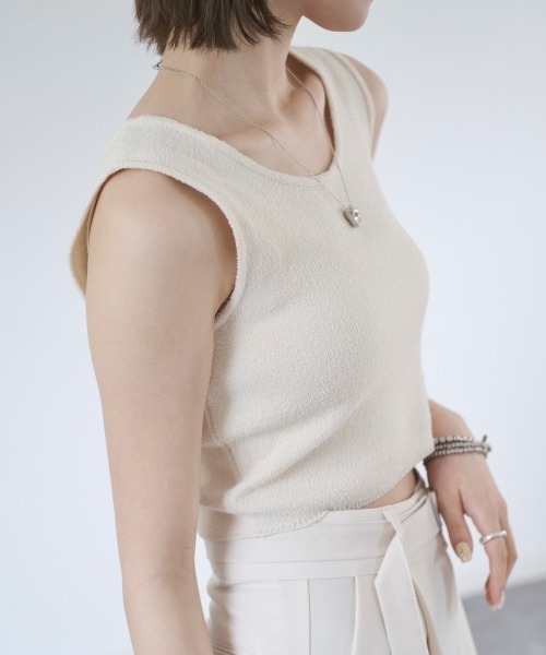 Reurie'(レウリィ)の「パイルタンクトップ/pile tank top(タンクトップ・レディース・アイボリー/ブラック・FREE)」の10枚目の写真