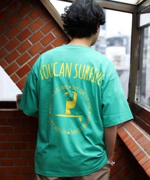 Toucan Surfing(トゥーカンサーフィン)の「ToucanSurfing プリント半袖Tシャツ(Tシャツ/カットソー・メンズ・ホワイト/グリーン/チャコール/ネイビー・MEDIUM/X-LARGE/LARGE)」の3枚目の写真