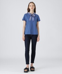BURBERRY BLUELABEL チェックリボンカットソー　ボウタイ　M相当 75425538_b_06_215.jpg