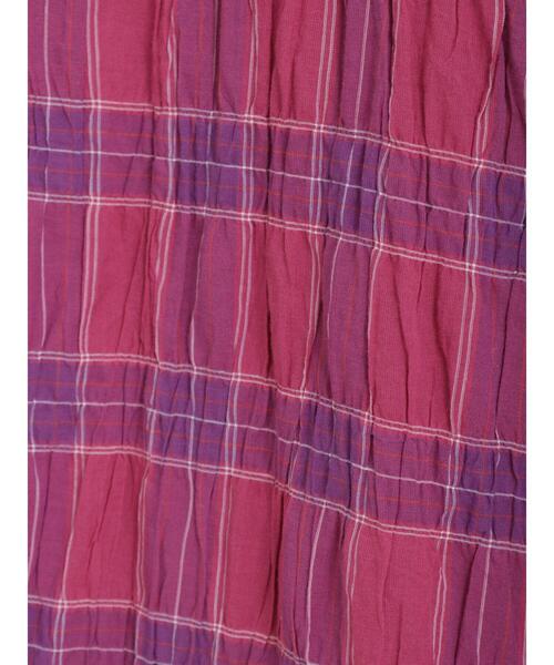 Samansa Mos2（サマンサ モスモス）の「インドチェック柄ワッシャースカート（スカート・レディース・チャコールグレー/ブルー/グリーン/イエロー/パープル・F）」の16枚目の写真