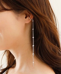 JewCas（ジュアキャス）の「JewCas JCQ チェーン×パール ジェンダーレスロングチェーンイヤカフ [JCQ0069]（イヤーカフ）」