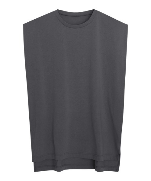 Pierrot(ピエロ)の「ショルダータックTシャツ(Tシャツ/カットソー・レディース・チャコール/ブラック/グレイッシュベージュ/オフホワイト・L/M)」の4枚目の写真
