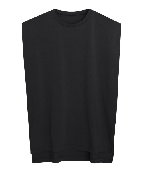 Pierrot(ピエロ)の「ショルダータックTシャツ(Tシャツ/カットソー・レディース・チャコール/ブラック/グレイッシュベージュ/オフホワイト・L/M)」の3枚目の写真