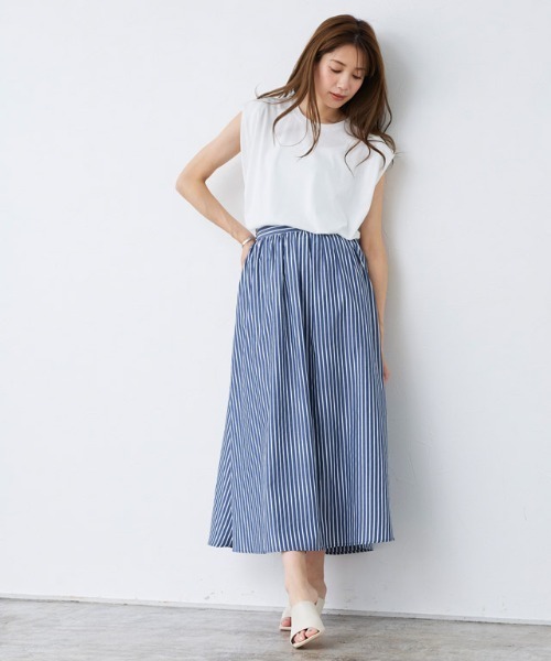 Pierrot(ピエロ)の「ショルダータックTシャツ(Tシャツ/カットソー・レディース・チャコール/ブラック/グレイッシュベージュ/オフホワイト・L/M)」の17枚目の写真