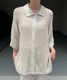 メッシュニット半袖シャツ