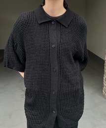 メッシュニット半袖シャツ