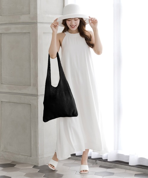 Julia Boutique(ジュリアブティック)の「クロシェニットトートバッグ/L00025(トートバッグ・レディース・ブラック/ベージュ/ブラウン・ONE)」の11枚目の写真