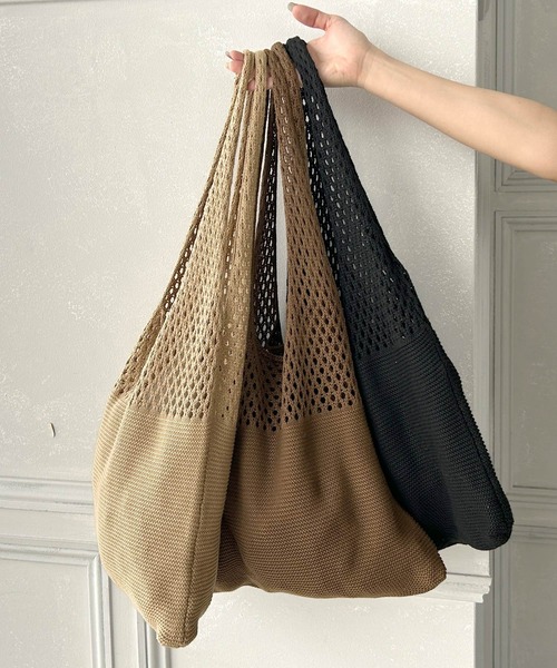 Julia Boutique(ジュリアブティック)の「クロシェニットトートバッグ/L00025(トートバッグ・レディース・ブラック/ベージュ/ブラウン・ONE)」の13枚目の写真