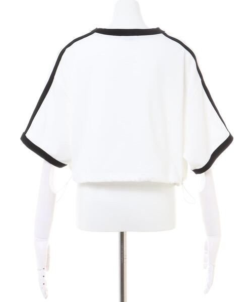 INGNI(イング)の「裾ドロスト胸ロゴ袖ラインリンガーTシャツ(Tシャツ/カットソー・レディース・ブラック/ブルー/オフホワイト・M)」の6枚目の写真