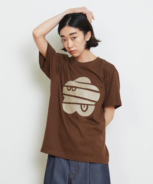 FRAPBOIS PARK（フラボアパーク）の「パークマークT（Tシャツ/カットソー・レディース・ホワイト/ブラック/ブラウン/レッド/グリーン・1/2）」の4枚目の写真